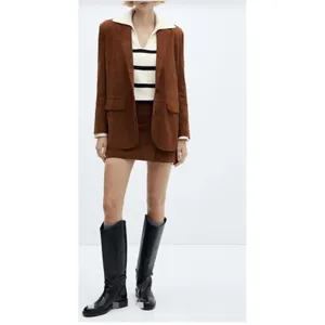 Mango Women's Cream and Black Striped V-Neck‎ Sweater with Collar thumbnail 3