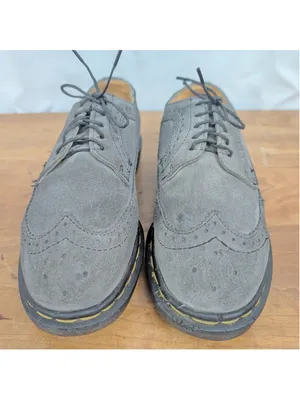 Vintage UK Made Dr. Martens AW 009 Grey Suede Wingtip Brogues UK 6 thumbnail 7