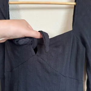 Free People Black Square Tie Neck Blouse thumbnail 7
