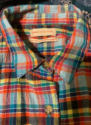 Oversized Bryce Plaid Longline Button-Down Shirt $88 EUC S thumbnail 9