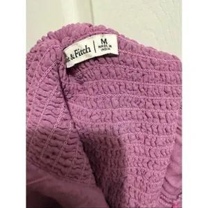 Abercrombie & fitch linen blend puff sleeve crop top Medium thumbnail 5