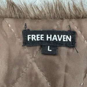 Free Haven Faux Fur Vest Women L Brown Boho Shaggy Open Front Y2K Layering Y2K thumbnail 4