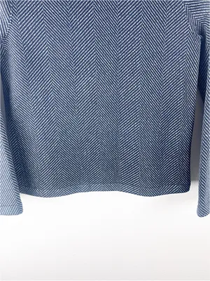 J. CREW Factory Blue Long Sleeves Funnel Neck Top Size Medium Fall Cabin Casual thumbnail 7