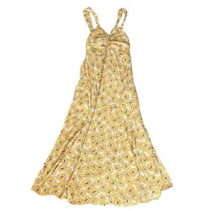 Free People Women’s Rosalee Midi Dress Yellow Combo Sunflowers Floral Print Sz M thumbnail 10