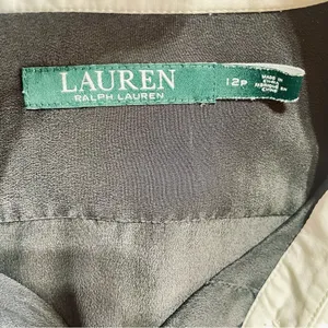 Lauren Ralph Lauren Classic Fit Two-Tone Black and White Silk Shirt size 12P thumbnail 8