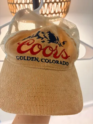 Coors Embroidered Trucker Cap in Mustard Yellow and Cream thumbnail 3