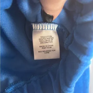 Juicy Couture Blue Velour 90s Y2K‎ Cropped Zip Up Track Suit Top Size Small. thumbnail 4