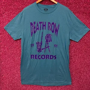 Death Row Records 1991 LA Grim Reaper Hands Rap Tee large thumbnail 1