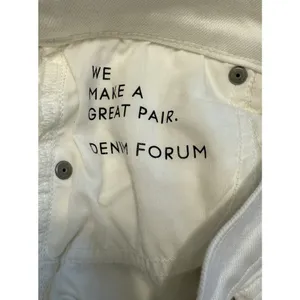 Aritzia Denim Forum Jeans Sz 25x28L Twiggy High Rise Flare White Retro Festival‎ thumbnail 7