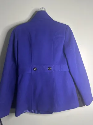 Womens S Georgiou Studio Cobalt Blue Military Jacket Double Breasted Peacoat thumbnail 7