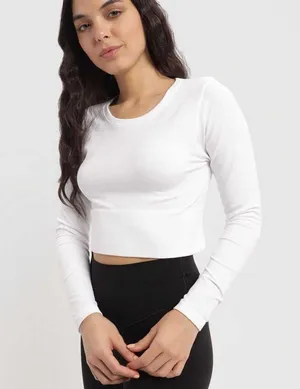 White Aerie OFFLINE Long Sleeve Crop Top thumbnail 1
