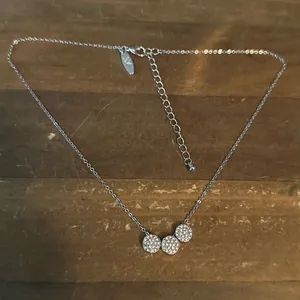 NY Collection silver tone paved sliding charms necklace thumbnail 2