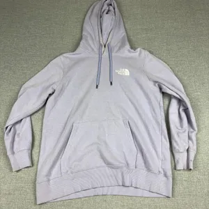 The North Face Hoodie Womens Large Purple Pullover Logo Kangaroo Pocket Fleece thumbnail 1