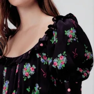 For Love and Lemons Ruffle tiered Wilson black polka dot mini dress Medium thumbnail 3