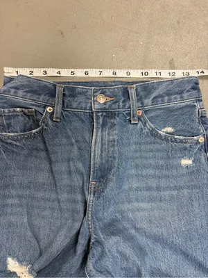 Express Distressed High Rise Wide Leg Crop Jeans Womens 2 Regular thumbnail 6