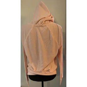 Bebe Bling Sparkle Hoodie Pink Terry Cloth Full Zip Close Size Medium Y2K thumbnail 3