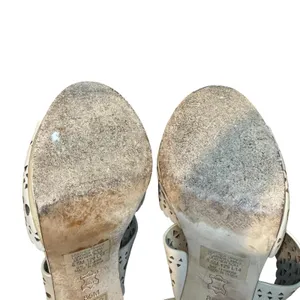 Tory Burch Shoes‎ Womens Size 8.5 Beige Leather Cutout Ankle Strap Sandals Heels thumbnail 12