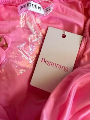 NWT Beginning Boutique Amba Pink Tulle Mini Dress US 4 thumbnail 5