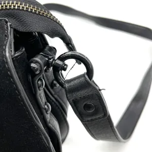 La Diva Crossbody Bag Black Suede Leather Tassel Minimalist Indie Urban‎ Edgy thumbnail 6