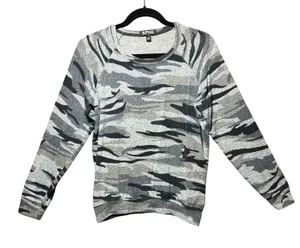 Buffalo David Bitton Womens Grey Camo Raglan Sleeve Sweatshirt Small Crewneck‎ thumbnail 1