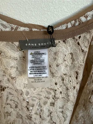 NWT Sans Souci S Ivory Nude Floral Lace Asymmetrical Y2K Fairycore Cami Tank Top thumbnail 5