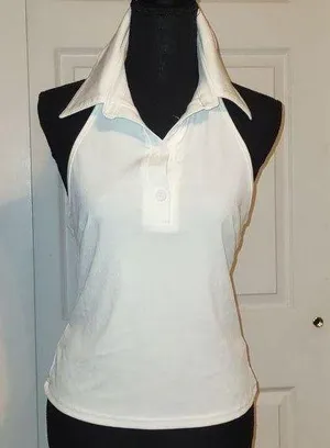Halter Top (#0973) White Size M thumbnail 1