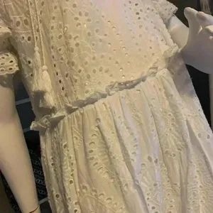 Collection by cezele 100% Cotton Eyelet Ruffle Summer Casual Dress SZ M. L-14 thumbnail 8