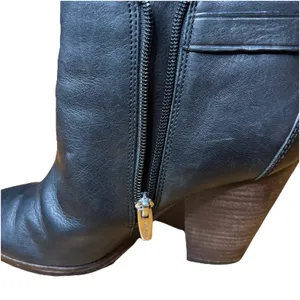 COACH Hewes Safari A6841 Black Leather Ankle Boots Block Heel Women's 6.5 thumbnail 4
