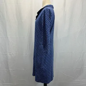 J. McLaughlin Catalina Jaclyn Dress M 3/4 Sleeve Ruffle Neck Tie Blue Stretch thumbnail 9