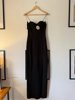 NWT Camila Coelho Nova Maxi Dress Spaghetti-Strap with Thigh Slit thumbnail 3