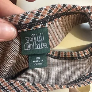 WILD FABLE Zip Front Houndstooth Jumpsuit Wide Leg Stretch Size XS thumbnail 10