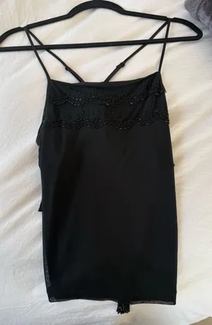 The Limited Black Beaded Spaghetti Strap Camisole  thumbnail 1