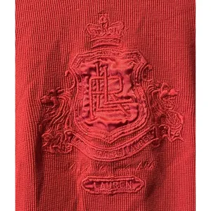 Lauren Ralph Lauren Active Sweater Women Size Measured Red Embroidred‎ 1/4 Zip thumbnail 10
