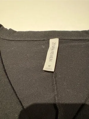 Zenana Outfitters Boho Black Button-Front Tie Hem V-Neck Blouse Size M thumbnail 6