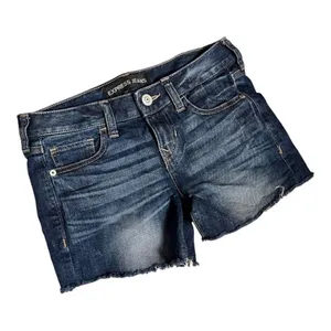 Womens Express Dark Wash Raw Hem Denim Jean Shorts - Sz 00 thumbnail 1