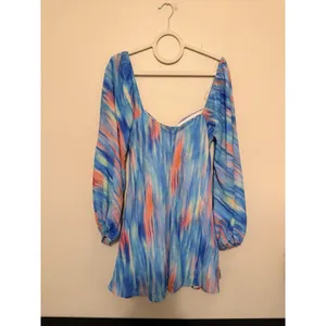 Hello‎ Molly Hot Like Lava Blue Multi Dress Long Sleeve Mini Size L / 8 thumbnail 6