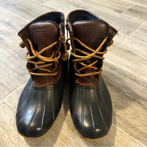 Sperry Duck Boots | Navy Leather Rain Snow Boots, US Women's 7 *No Insoles* thumbnail 3
