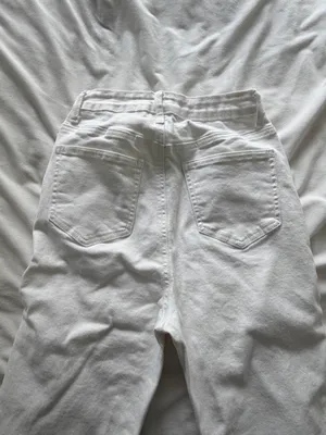 Shein White High-Waisted Jeans Flare thumbnail 5