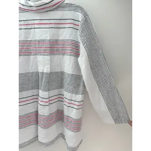 Habitat Button Down Shirt Linen Cotton Striped Tunic Top Womens Small Lagenlook thumbnail 8