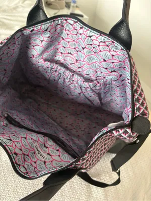 HADAKI by Kalencom Weekender Duffel Bag Pink Black Geometric Travel Shoulder thumbnail 3