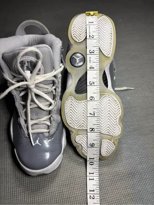 Jordan 6 Rings GS Cool Grey White Patent Leather Sneakers 323419-015 Youth 5.5Y thumbnail 4