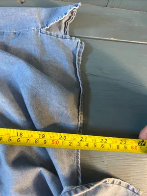 Rewash American Original Light Blue Denim Tie-Front Button Down S/L Shirt, XL thumbnail 8