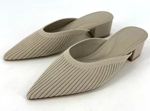 NWOT Bandolino Women's Teddy Knit Slip On‎ Mule Heels Tan Size 9 thumbnail 1