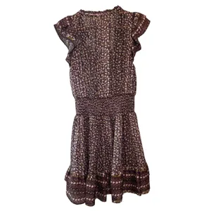 Ulla‎ Johnson Nyssa Silk Mini Dress Cocoa Burgundy Floral Size 4 thumbnail 4