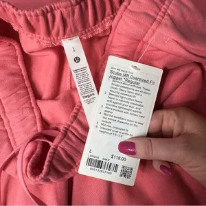 Lululemon Scuba Oversized Fit Fleece Jogger Pants Sakura Pink Large NWT thumbnail 10