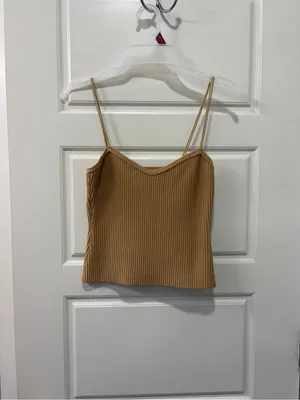 Emory Park Camel Ribbed Knit Cami Tank Top – Size small thumbnail 2