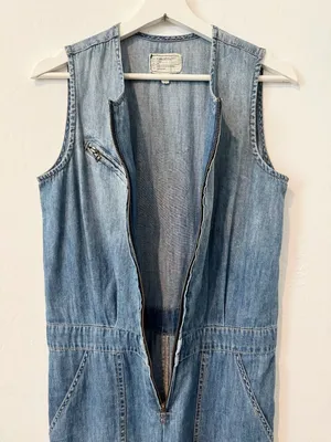 Current Elliott Jumpsuit Size XS Blue Chambray Denim Flight Suit Barn Ranch Wear thumbnail 6