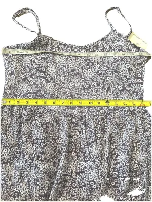 Kiwi + Punch Boho Floral Babydoll Mini Dress Lace Up Back Misty Plum Small NWT thumbnail 8