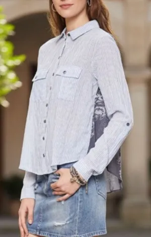 Free People Party in the Back Button Blouse Shirt size Small thumbnail 1