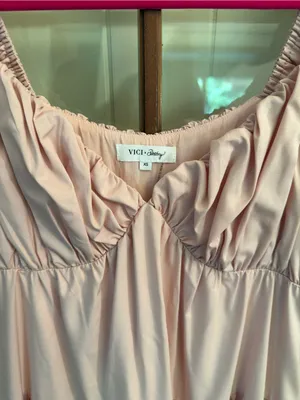 Vici Tru Tiered Ruffle Maxi Dress Flowy Light Pink Peach Size XS Feminine thumbnail 7